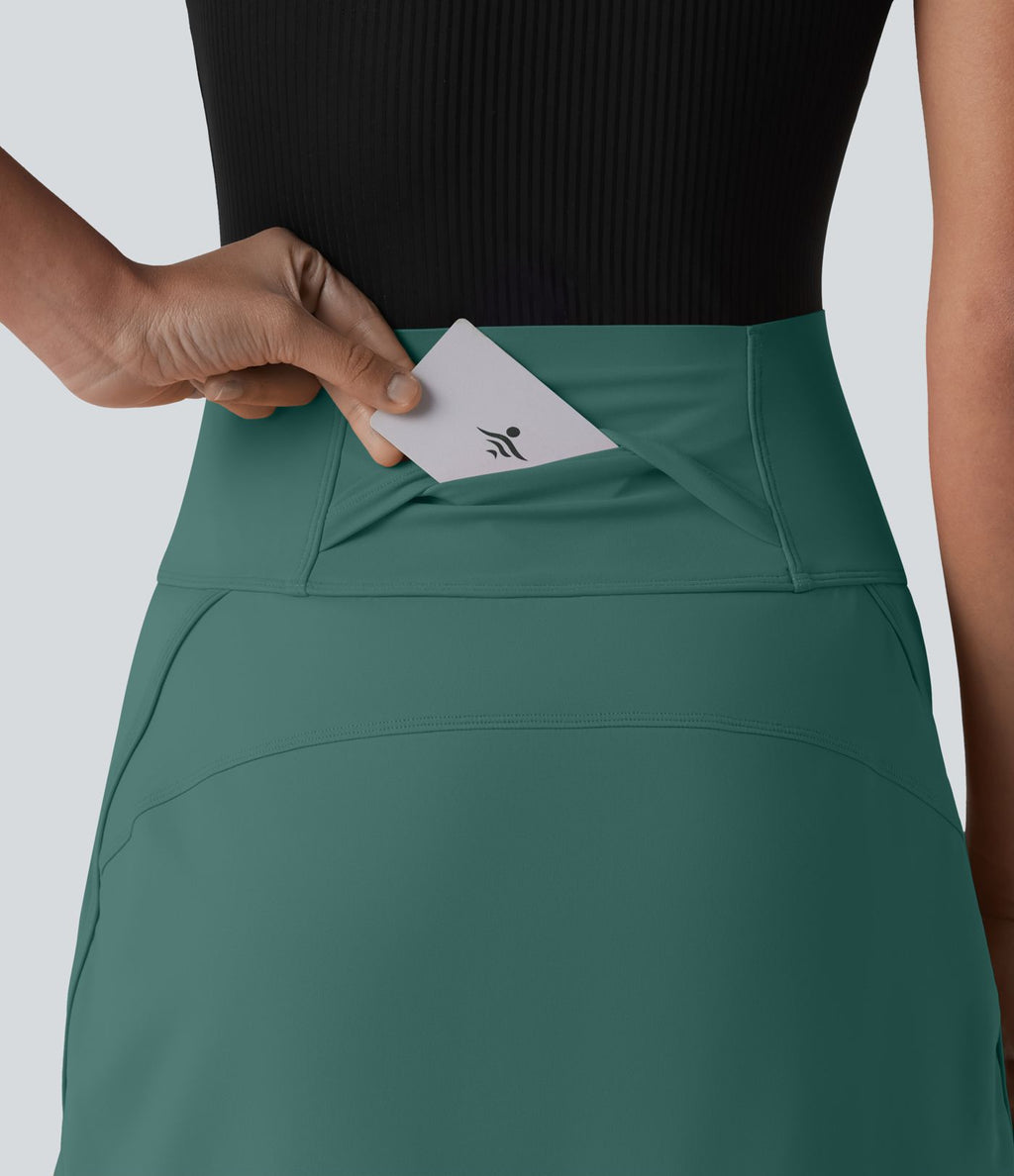 Jupe de golf courte 2-en-1 SoftlyZero™ Airy effet frais InstantCool taille ultra-haute gainant avec ourlet arrondi et poches