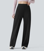 Pantalon yoga large taille haute avec poches