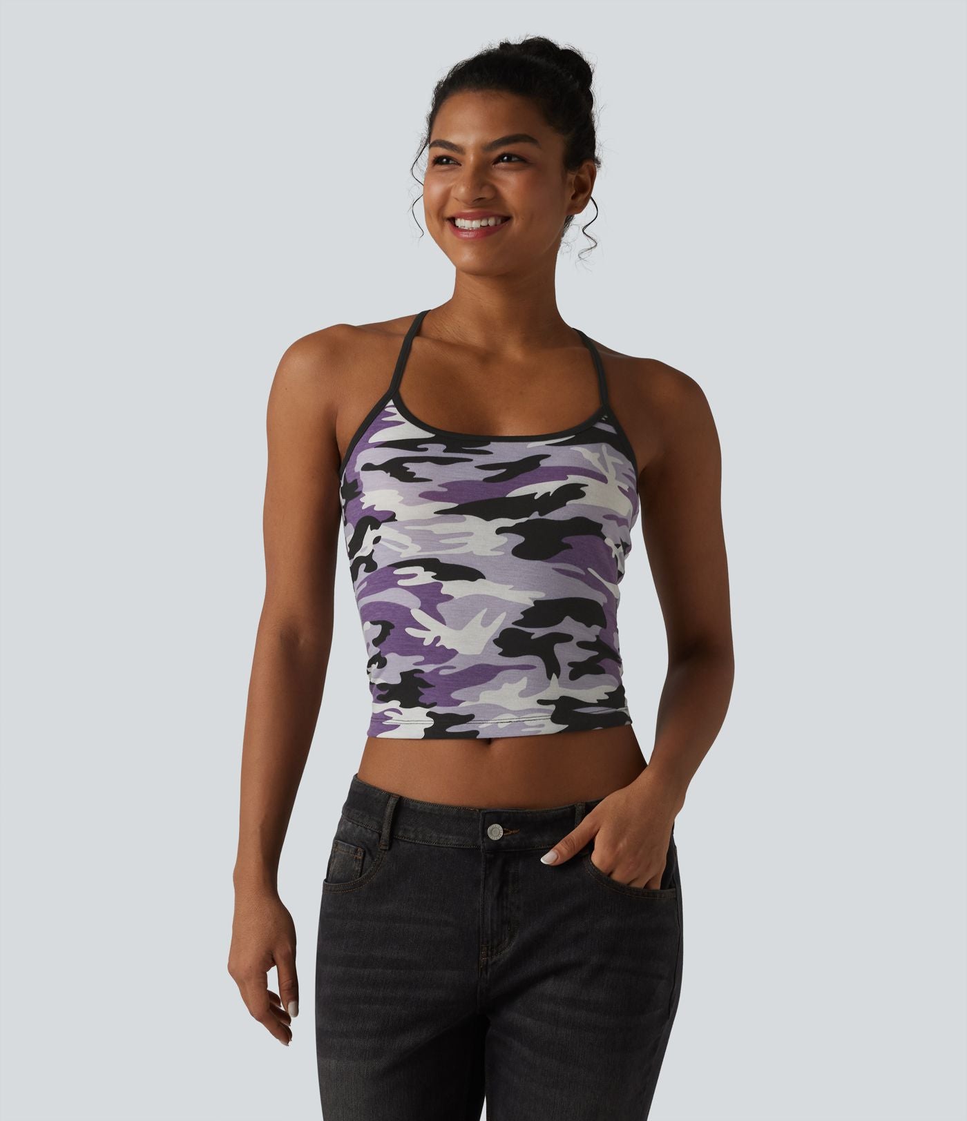Débardeur dos nageur imprimé camouflage