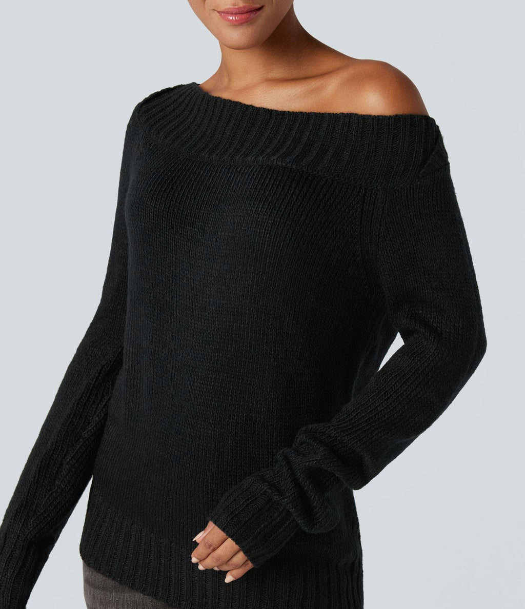 Pull une épaule manches longues