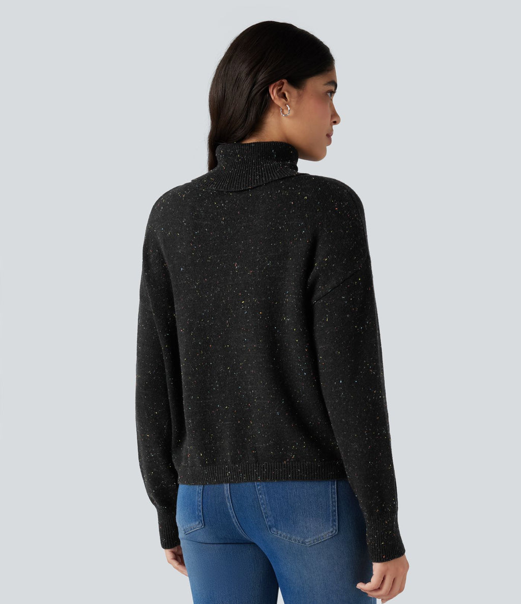 Pull col montant manches longues