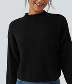 Pull décontracté col montant manches longues