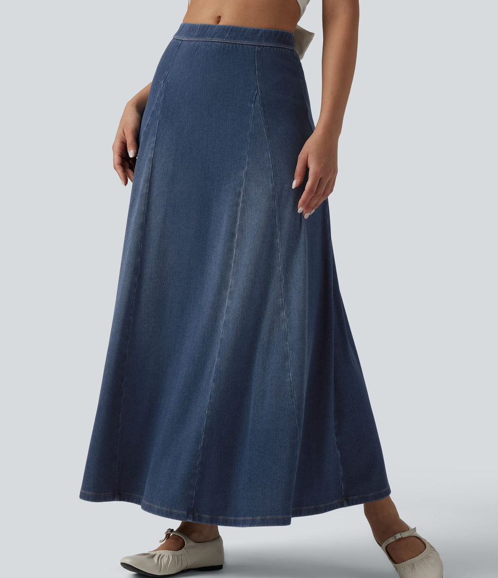 Halara Flex™ Jupe longue fluide casual taille mi-haute en lyocell drapé, bas sirène