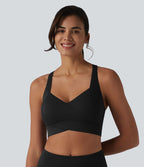 Brassière de sport SoftlyZero™ Plush maintien léger dos nu avec découpes et brassière intégrée