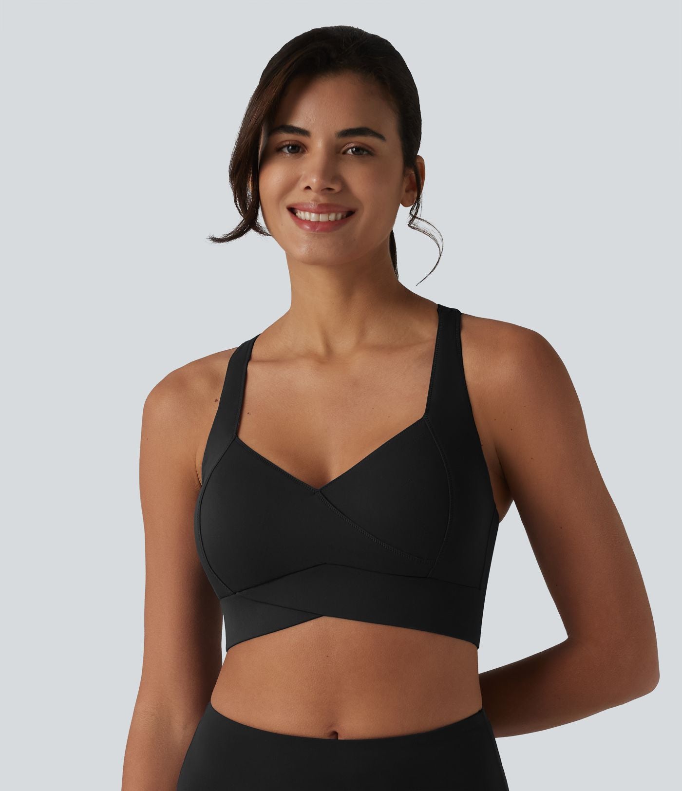 Brassière de sport SoftlyZero™ Plush maintien léger dos nu avec découpes et brassière intégrée
