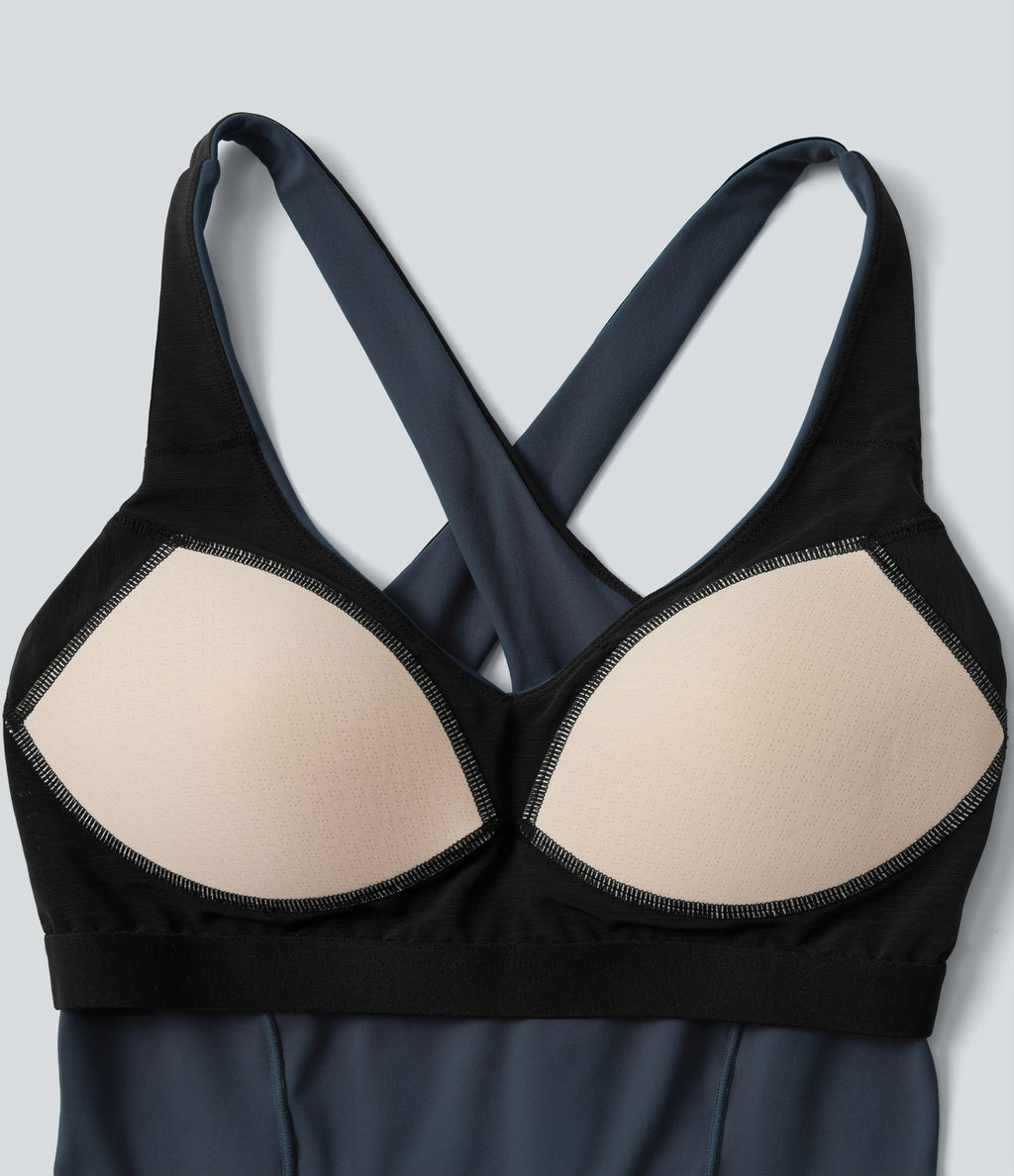 Débardeur yoga Halara UltraSculpt™ 2-en-1 push-up col V profond dos croisé