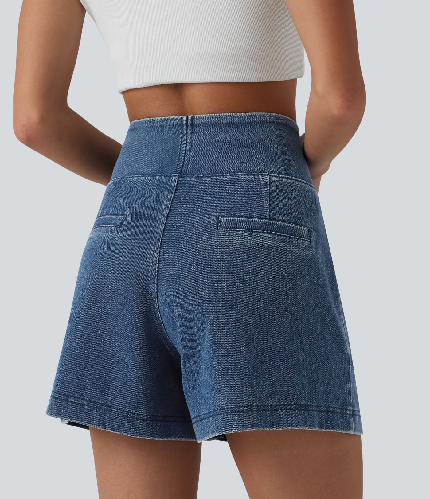 Short en jean ample Halara Flex™ taille haute décontracté avec poches