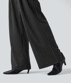 Pantalon de travail Halara Flex™ ample à rayures, taille haute, avec poches