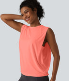 Débardeur de yoga col rond croisé effet frais InstantCool, protection solaire UPF50+