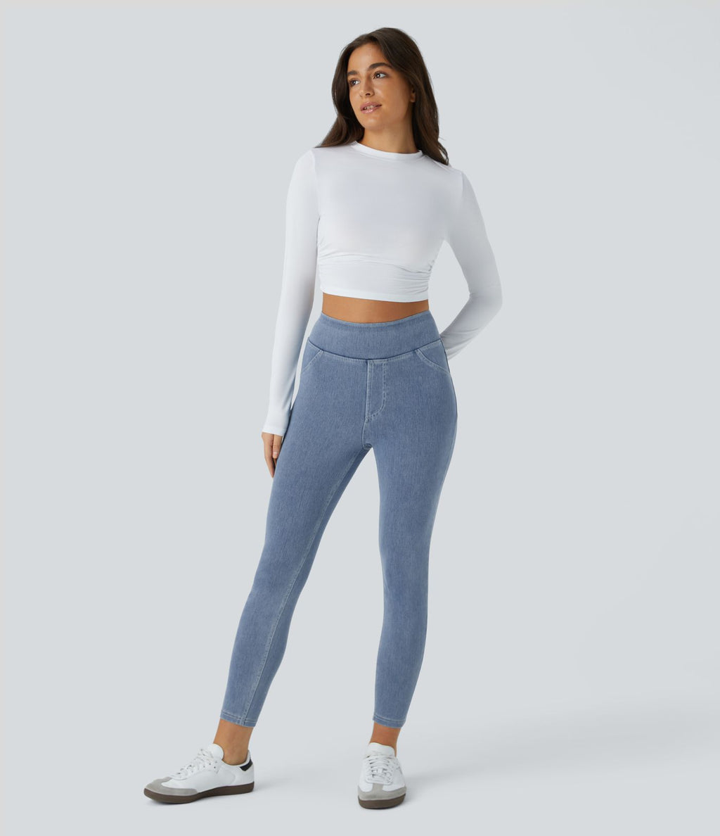 Halara Flex™ Jegging Casual Taille Haute Tricot Extensible Poche Latérale Arrière