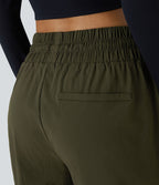 Pantalon décontracté résistant à l'usure, taille moyenne, cordon ajustable, poches latérales et coupe droite