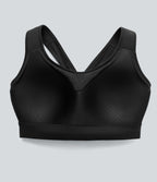 Brassière de sport d'entraînement maintien fort en mesh contrasté avec boucle ajustable et coussinets non amovibles