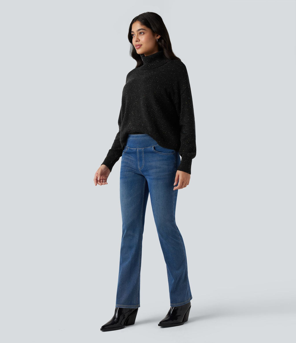 Pull col montant manches longues