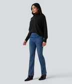 Pull col montant manches longues