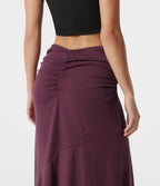 Jupe de soirée maxi taille mi-haute froncée coupe sirène