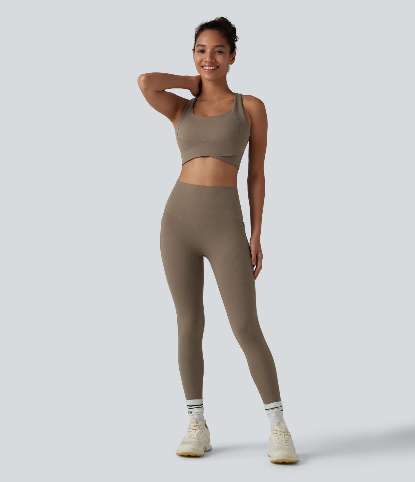 Legging de yoga Halara UltraSculpt™ côtelé taille haute gainant avec poches