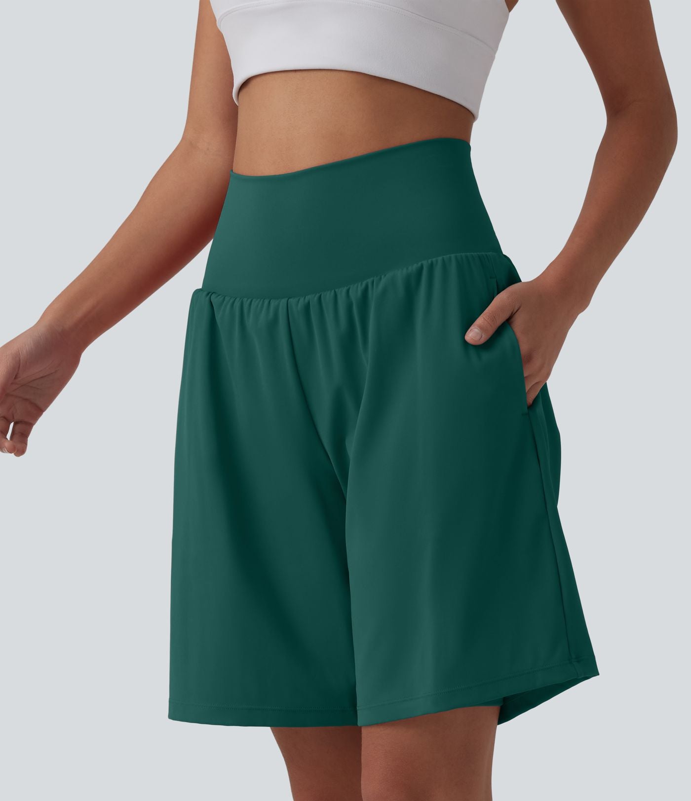 Short de yoga 2-en-1 SoftlyZero™ Airy taille très haute effet frais InstantCool 22,8 cm avec poches