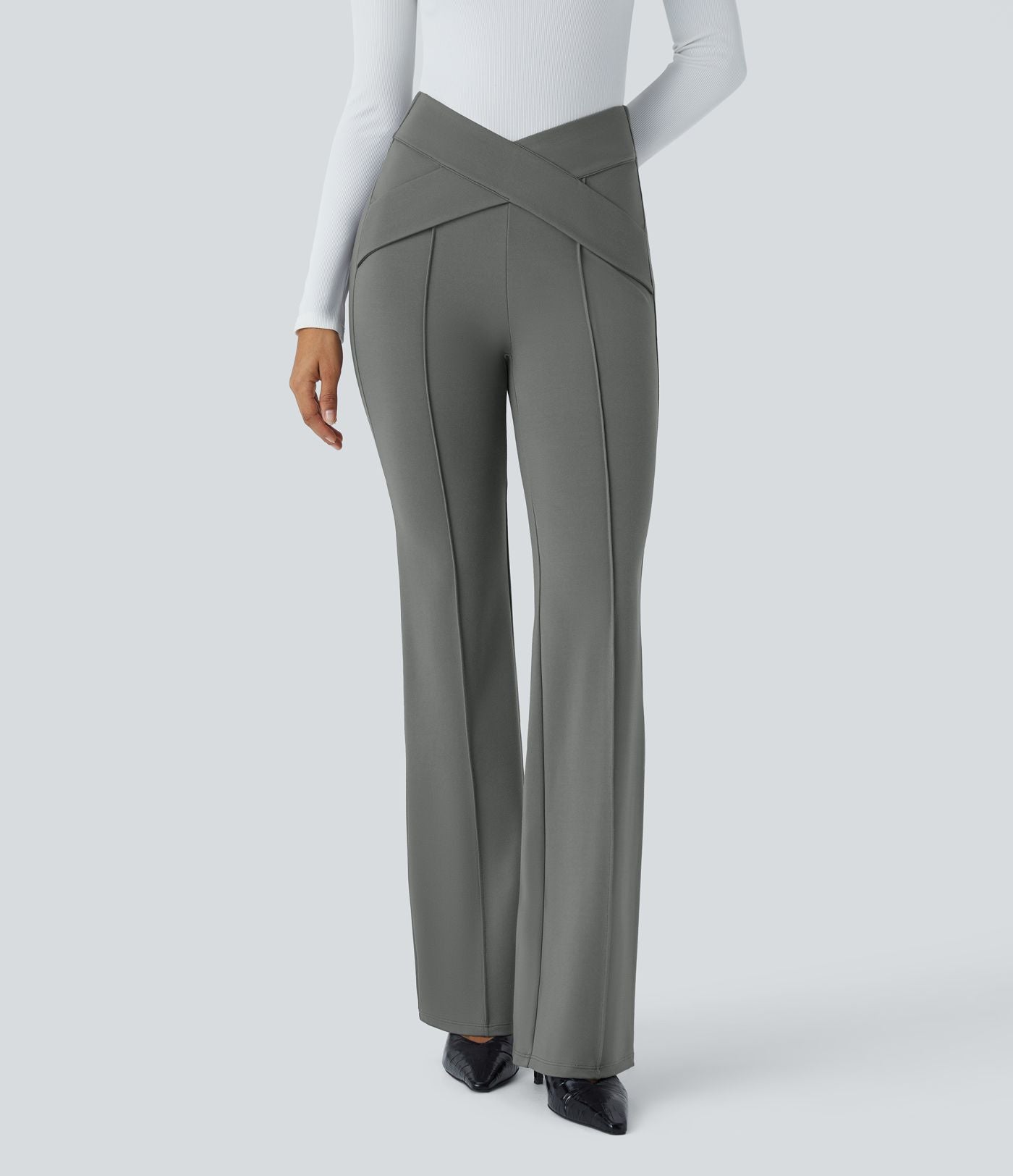 Pantalon croisé taille haute