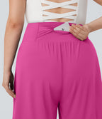 Bermuda de yoga grande taille SoftlyZero™ Airy taille haute effet frais InstantCool avec poches