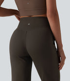Pantalon bootcut de yoga taille haute croisée avec poches