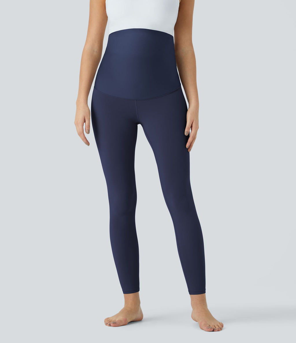 Legging 7/8 de yoga de maternité Softlyzero™ à taille très haute - Protection UPF50+