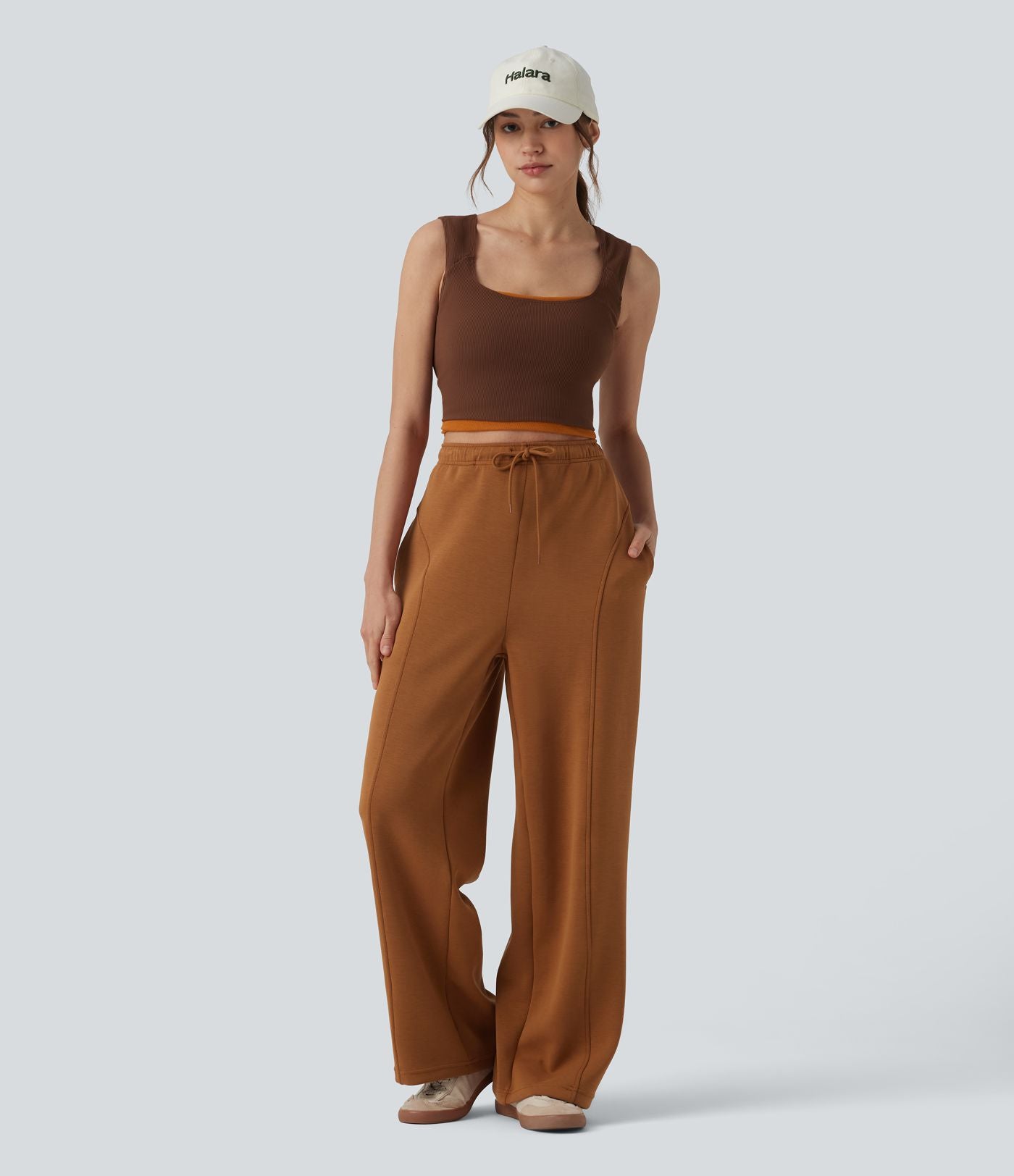 Pantalon casual SpacerTek™ coupe droite taille haute avec cordon de serrage et poches