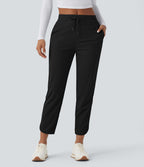 Pantalon de golf fuselé, taille mi-haute, cordon, ourlet courbé, séchage rapide, avec poches—UPF40+