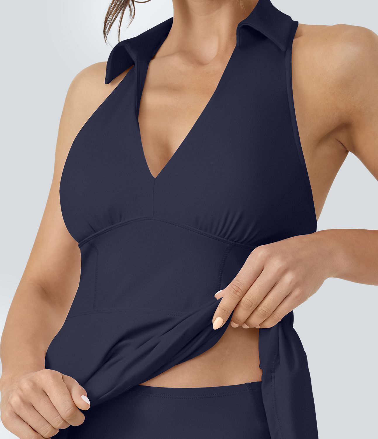 Robe de golf mini SoftlyZero™ Airy évasée à effet frais InstantCool en 2-en-1 avec col dos nageur et poche pour tee de golf, protection solaire UPF50+