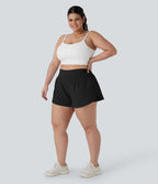 Short de course 2-en-1 Softlyzero™ QuickDry taille haute avec points réfléchissants, ourlet croisé et poches - grandes tailles