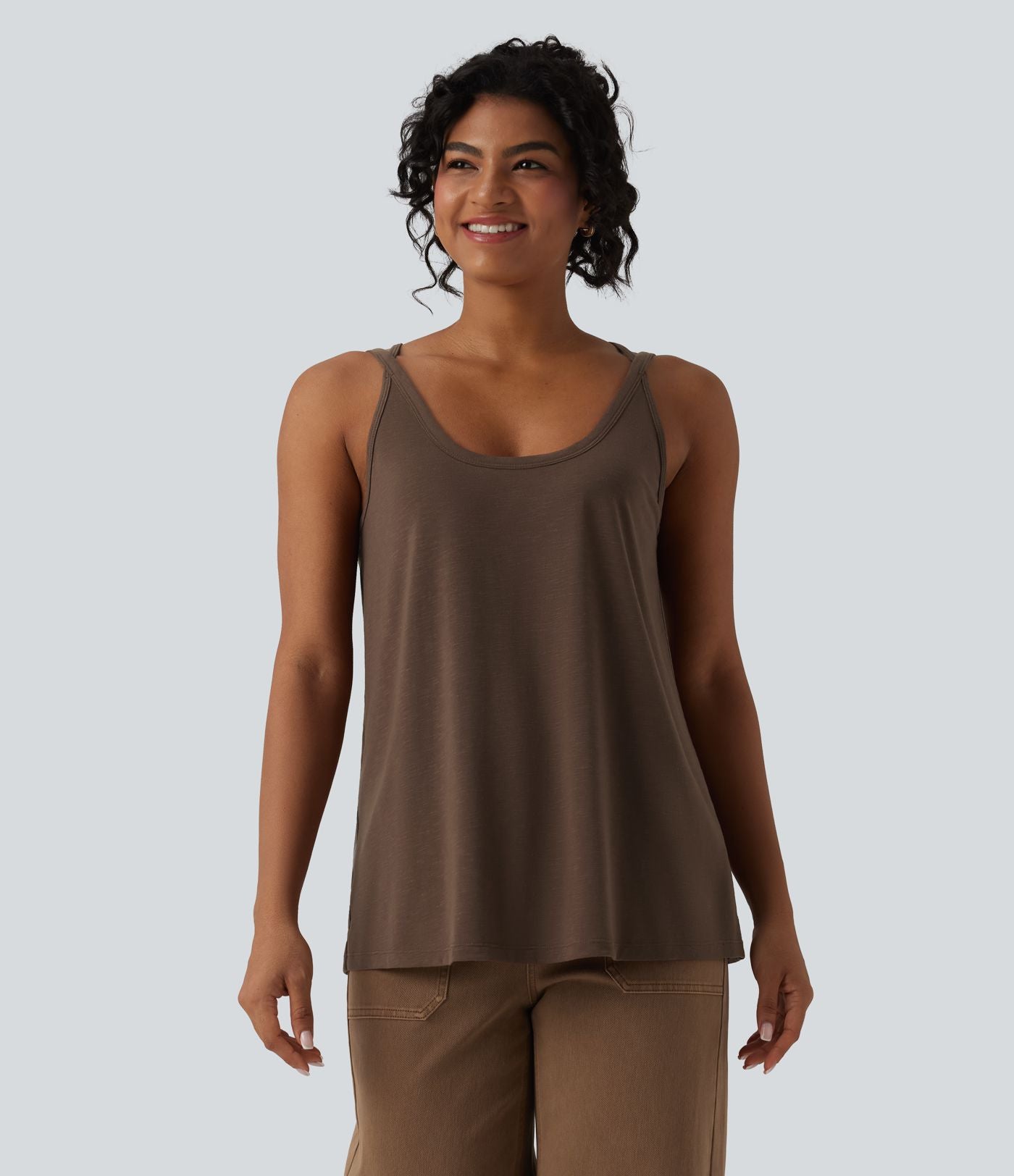 Débardeur casual col U coupe ample
