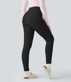 Legging détente côtelé 7/8 taille haute avec poches