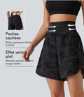 Short de running Halara UltraSculpt™ gainant taille haute imprimé camouflage avec ourlet arrondi et poche - 18 cm