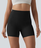 Short cycliste de yoga Halara UltraSculpt™ taille haute, ventre plat, côtelé contrasté, 12,5 cm, avec poches