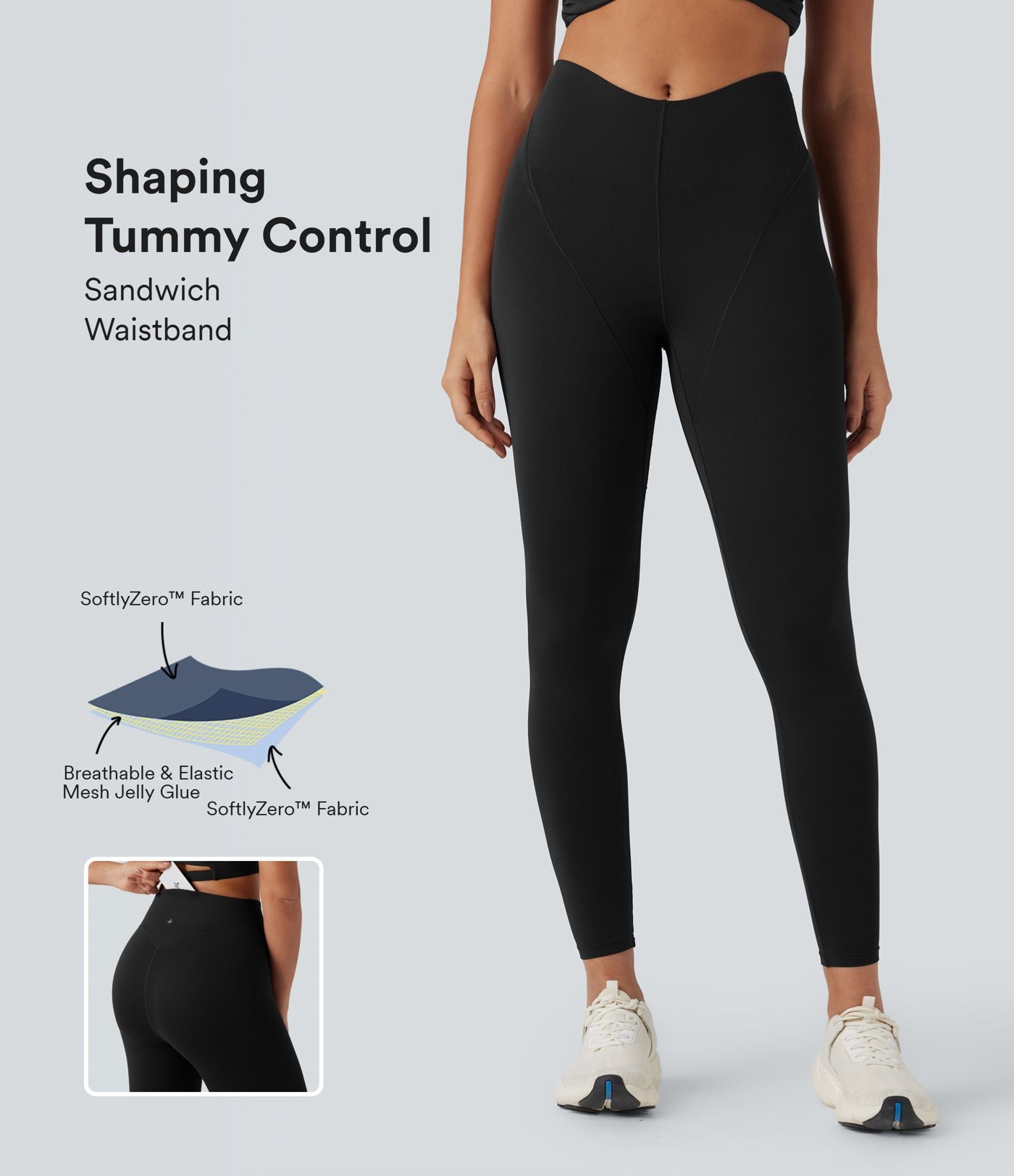 Legging yoga SoftlyZero™ gainant taille haute avec poche - UPF50+