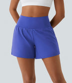 Short yoga 2-en-1 SoftlyZero™ Airy effet frais InstantCool taille très haute 12,5 cm avec poches, longueur allongée