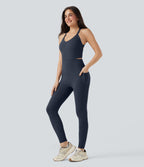 Combinaison-pantalon d'entraînement gainante avec poches - Édition Easy Peasy Halara UltraSculpt™