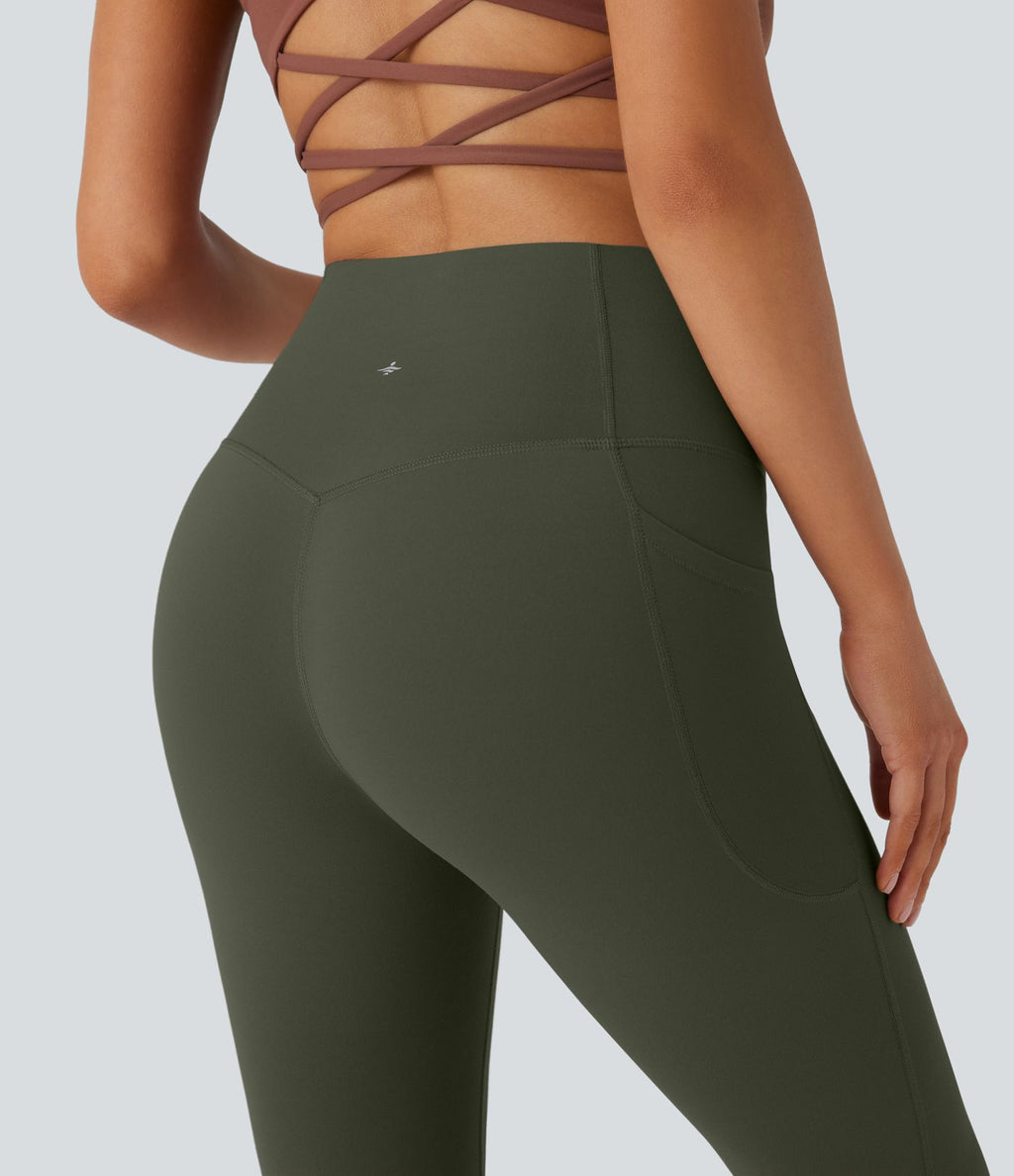 Pantalon de yoga à coupe bootcut gainant taille haute avec poches Halara UltraSculpt™
