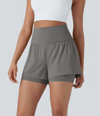 Short de yoga 2-en-1 SoftlyZero™ Airy taille très haute effet frais InstantCool 12,5 cm avec poches