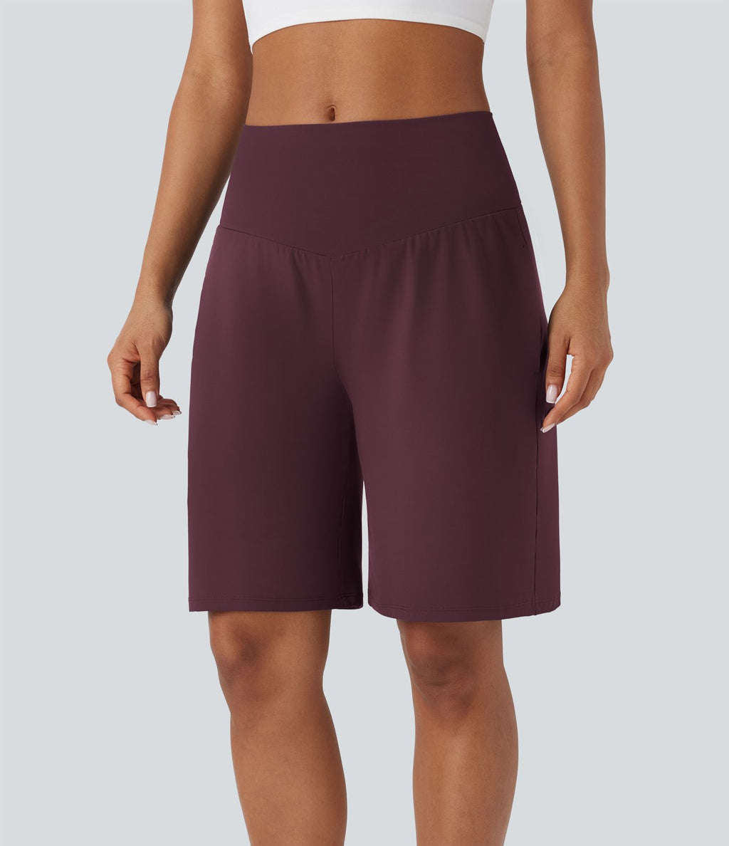 Bermuda SoftlyZero™ Airy de yoga taille haute avec poches multiples et effet frais InstantCool