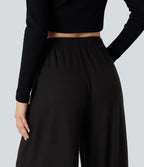 Pantalon baggy côtelé taille ajustable avec cordon de serrage et poches