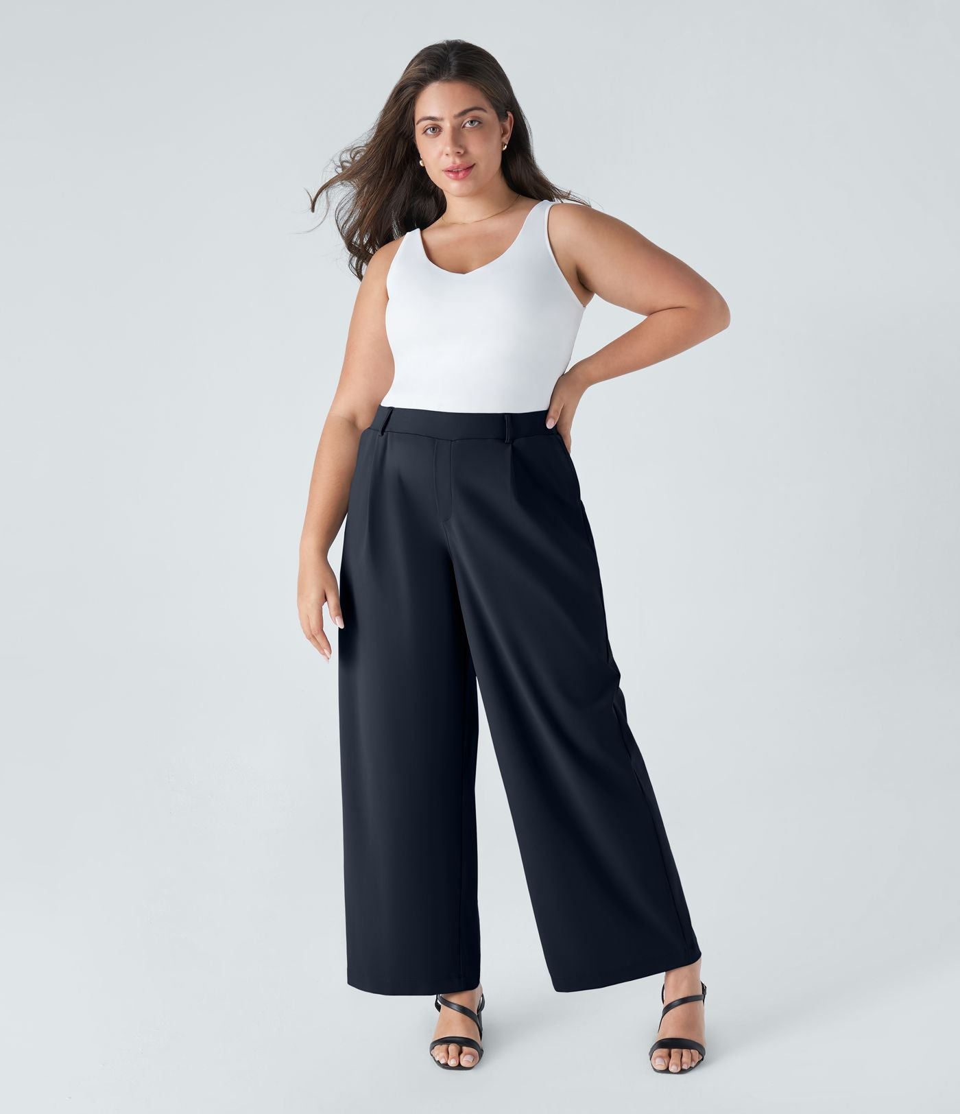 Pantalon de travail grande taille coupe droite taille haute Halara Flex™ DayStretch avec poches