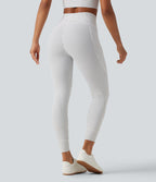 Legging de yoga rayé taille haute avec cordon de serrage et poches