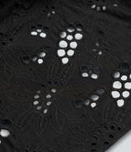 Jupe mini trapèze 2-en-1 taille haute avec fermeture éclair invisible et broderie anglaise