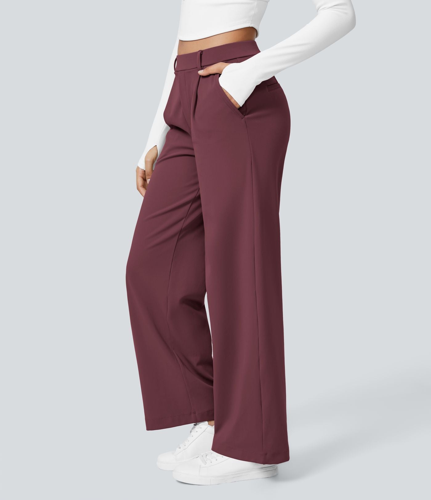 Pantalon tailleur Halara Flex™ DayStretch coupe droite taille haute avec poches