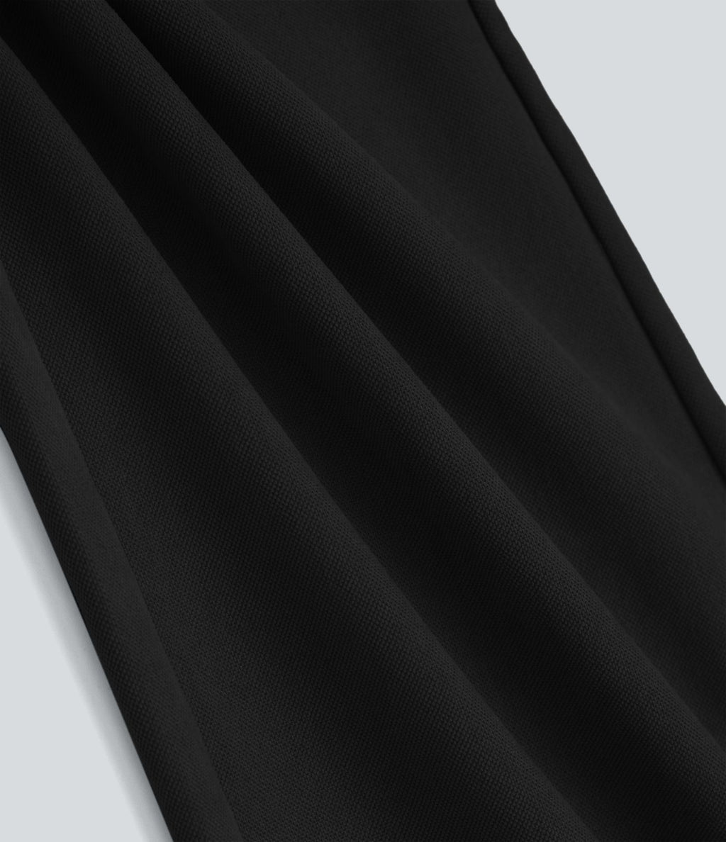 Pantalon décontracté jambe large taille haute avec cordon de serrage et poches