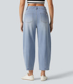 Jean Barrel 7/8 décontracté taille mi-haute avec poches Halara Flex™