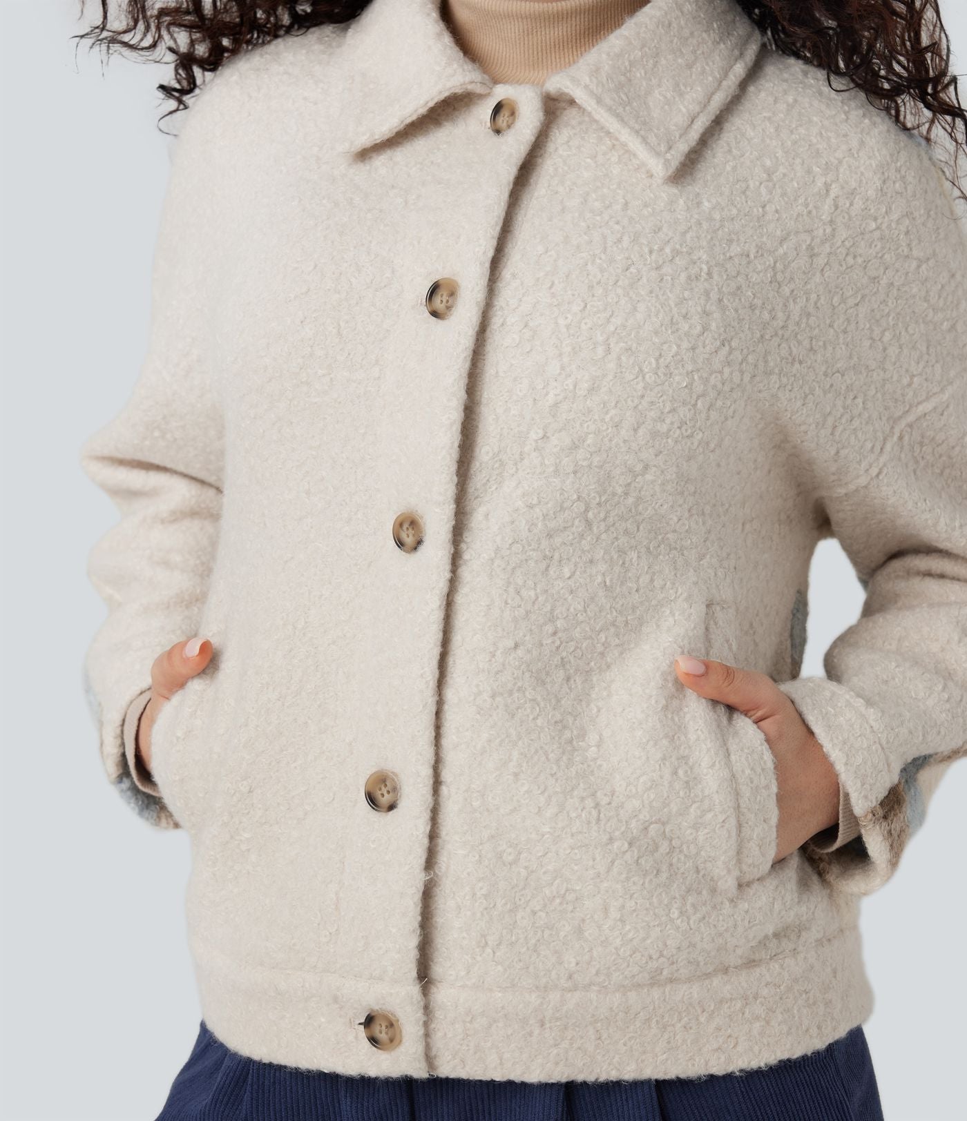 Veste sherpa col tailleur manches longues
