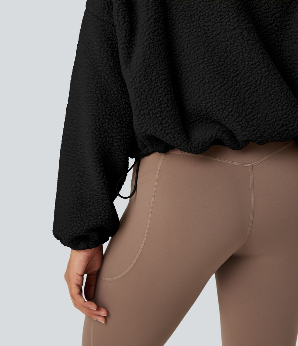 Veste d'entraînement polaire col montant fermeture éclair manches longues avec poches