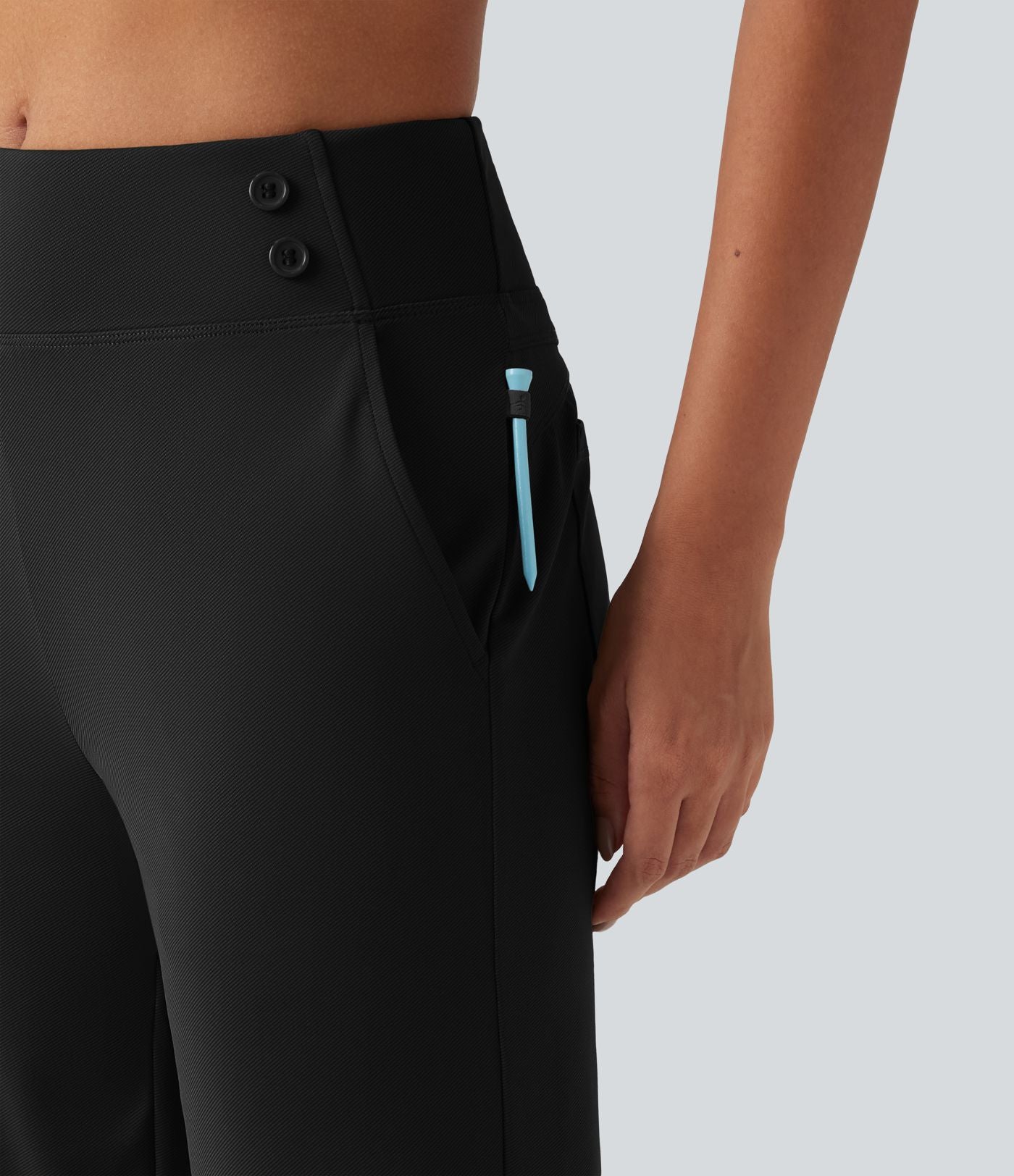 Pantalon de golf capri taille mi-haute avec poches, séchage rapide, protection solaire UPF 40+