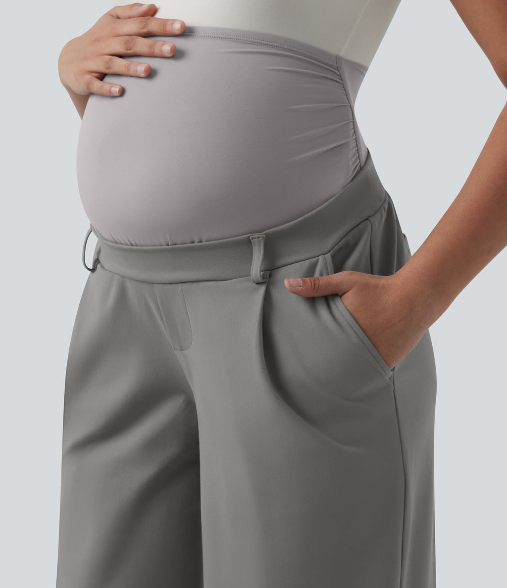 Pantalon tailleur de grossesse Halara Flex™ DayStretch coupe droite taille super haute avec poches
